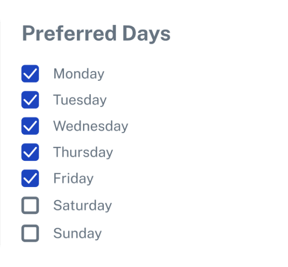 Preferred lead delivery days