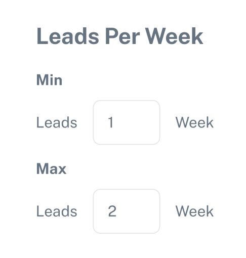 Leads per week settings